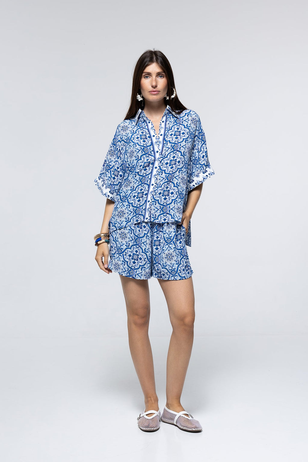 Alexia Shorts - Blue Tile