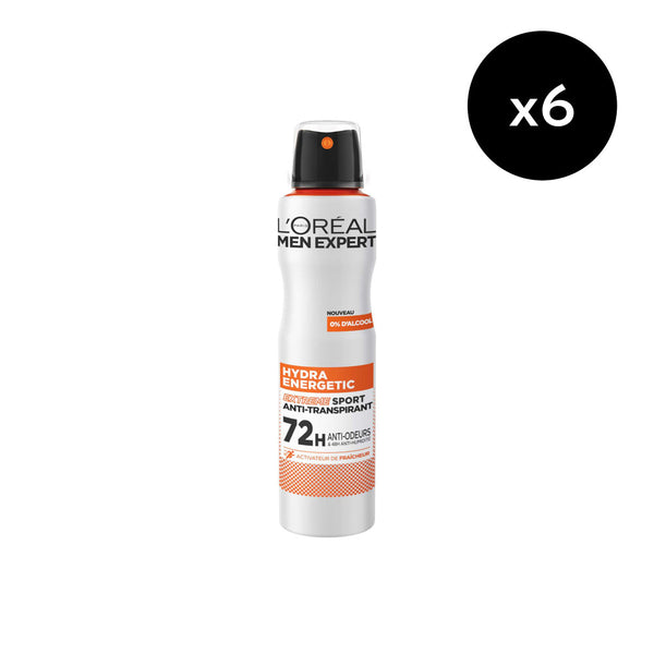 Paquete de 6 - Men Expert Hydra Energetic Desodorante en spray antitranspirante Extreme Sport 150 ml
