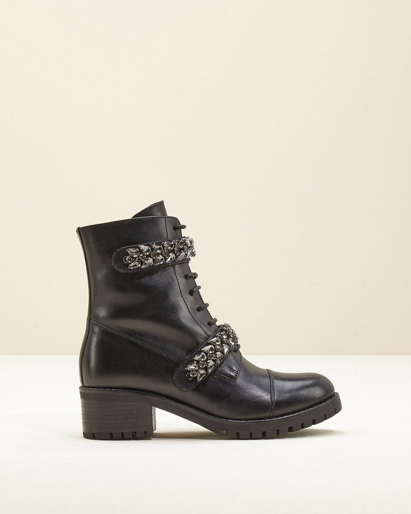 Low Boot Plate Kristal - Noir