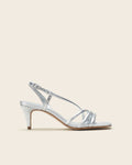 Zhora Leather Heeled Sandals - Silver