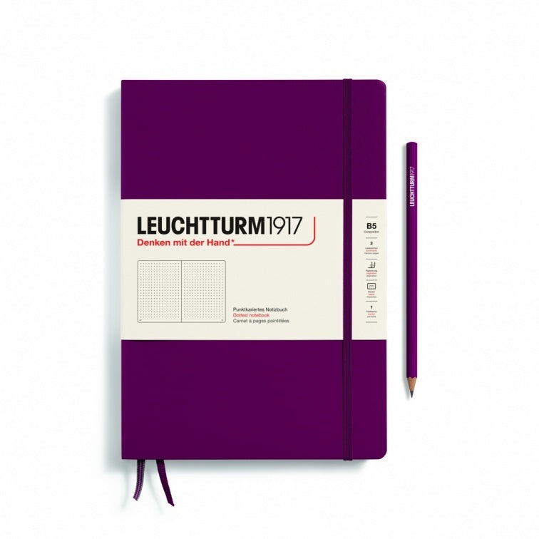 Carnet À Pages Pointillées B5 - Couverture Rigide - Aubergine
