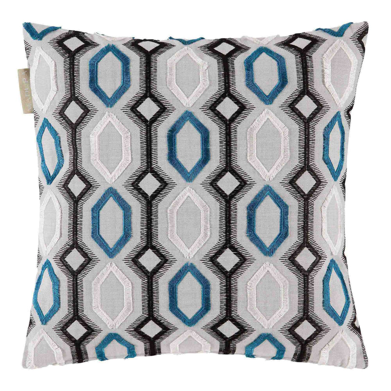 Housse De Coussin Bartolo - Gris Et Bleu Lagon - 2 Tailles