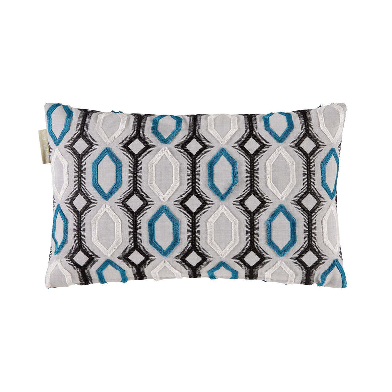 Housse De Coussin Bartolo - Gris Et Bleu Lagon - 2 Tailles