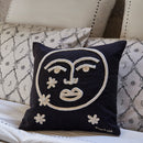 Housse De Coussin Moon - Noir Et Ivoire