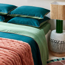 Housse De Couette Aden - Vert Loden Et Corail