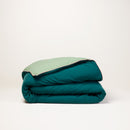 Housse De Couette Aden - Vert Loden Et Corail