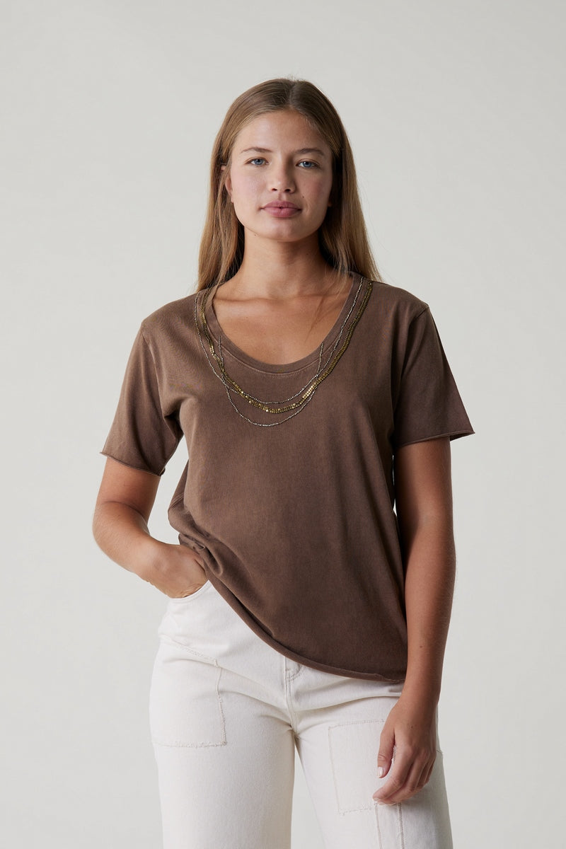 Tshirt Tizia Bling - Brown