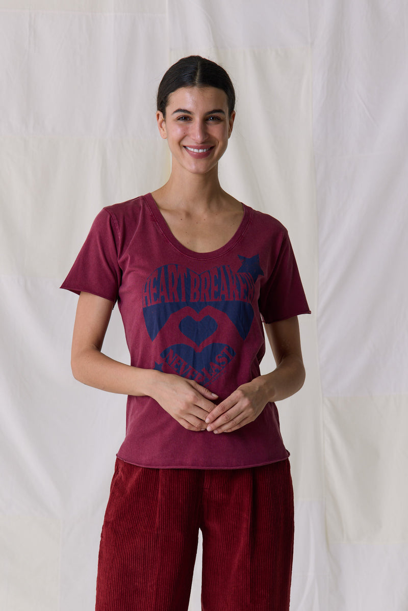 Tshirt Tizia Heart - Wine