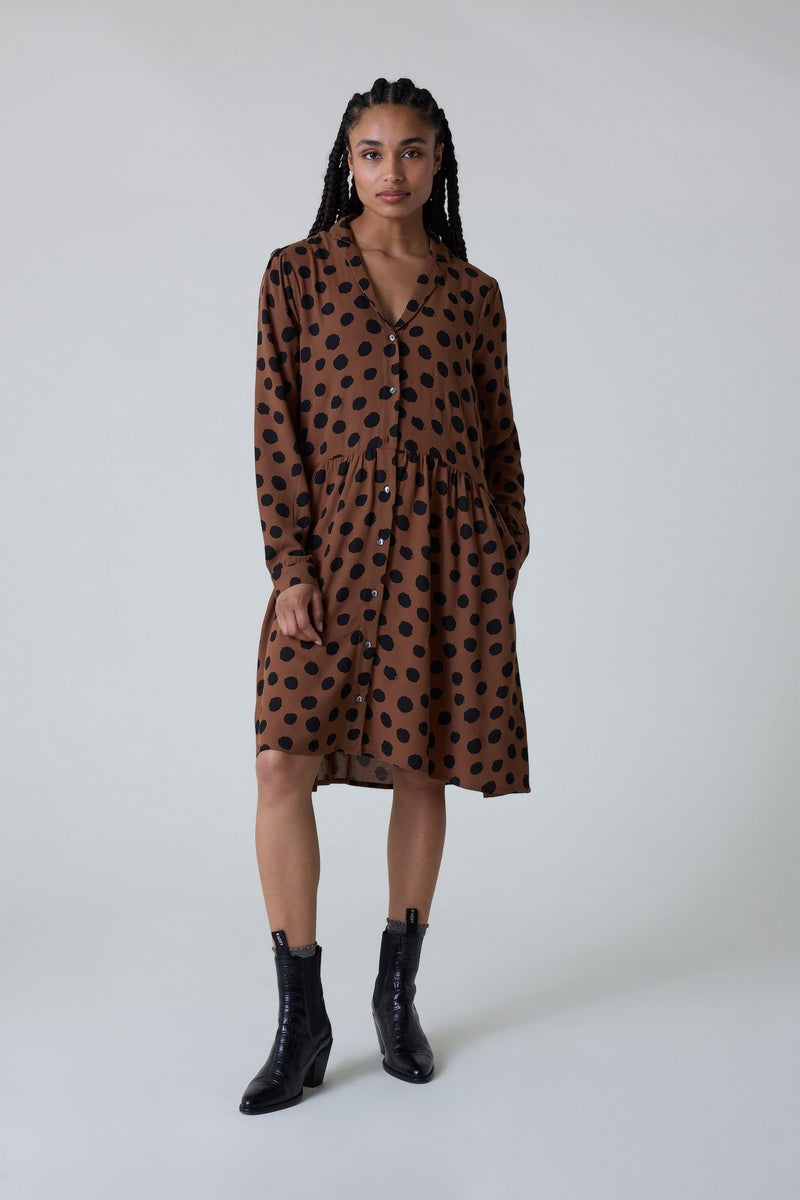 Robbie Spot dress - Brown