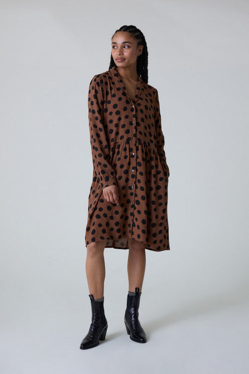 Robbie Spot dress - Brown