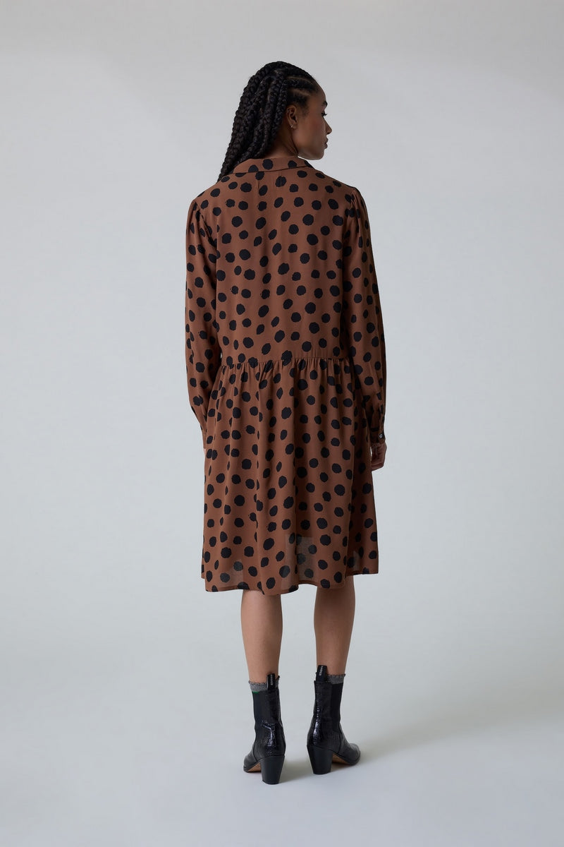 Robbie Spot dress - Brown