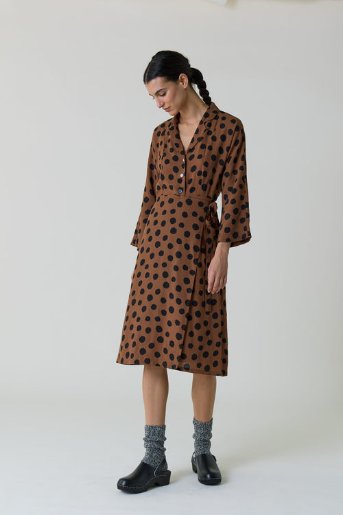 Robe Rolie Spot  - Brun