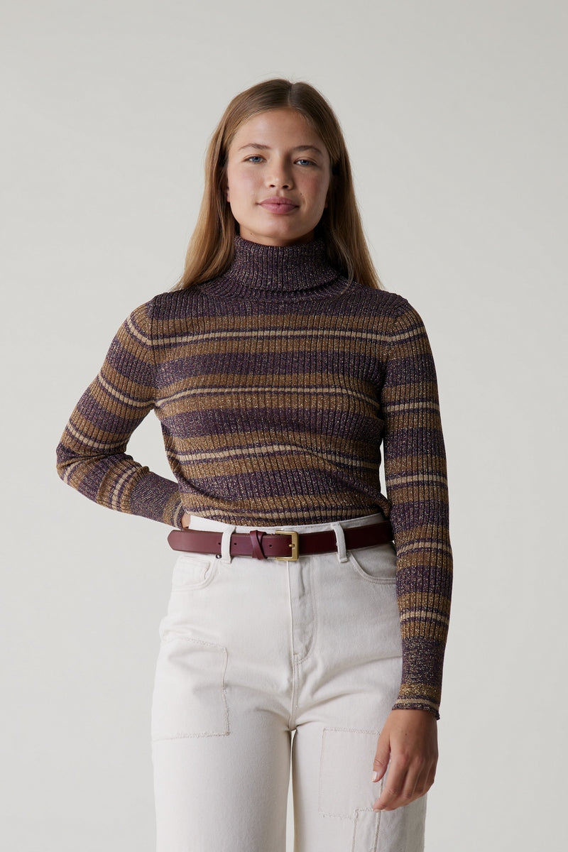 Pull Mular Stripe - Prune