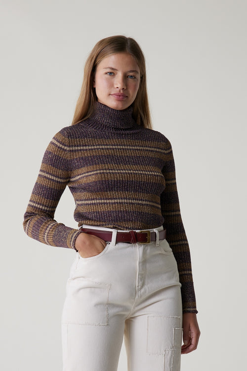 Pull Mular Stripe - Prune