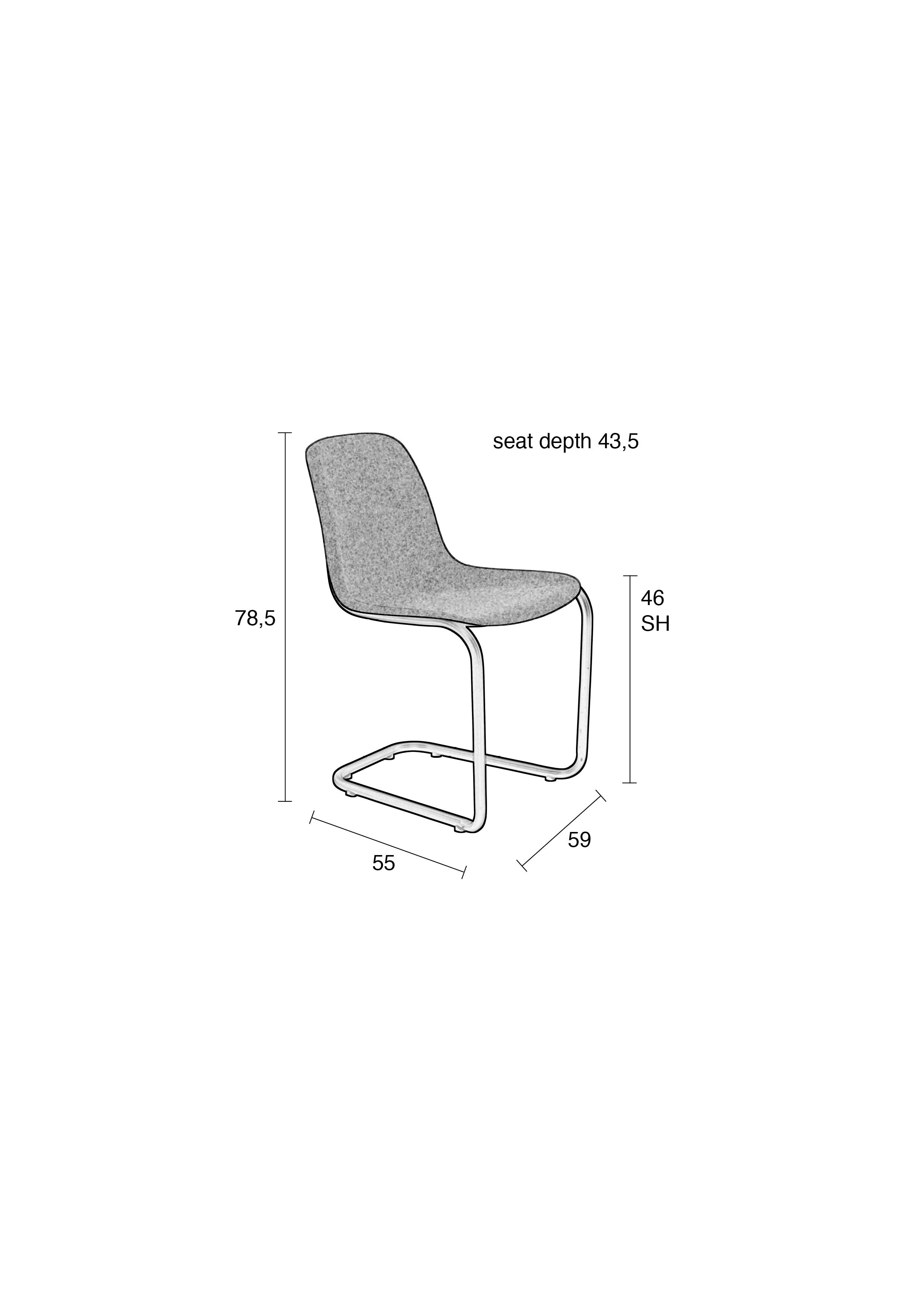 Thirsty - Dining Chair - Recycled Plastic - Pale Pink