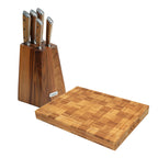 Harmonie - Bloc De 5 Couteaux En Bois + Une Planche À Découper En Bambou - Bois/Bambou