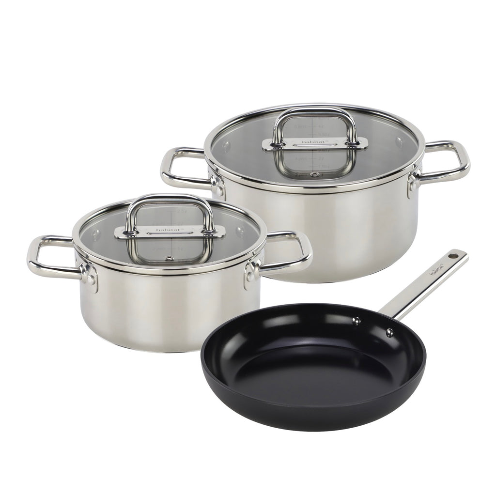 Aura - Set De 5 Pièces En Inox/Alu - Argenté/Noir