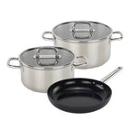 Ambre - Set De 5 Pièces En Inox/Alu - Argenté/Noir