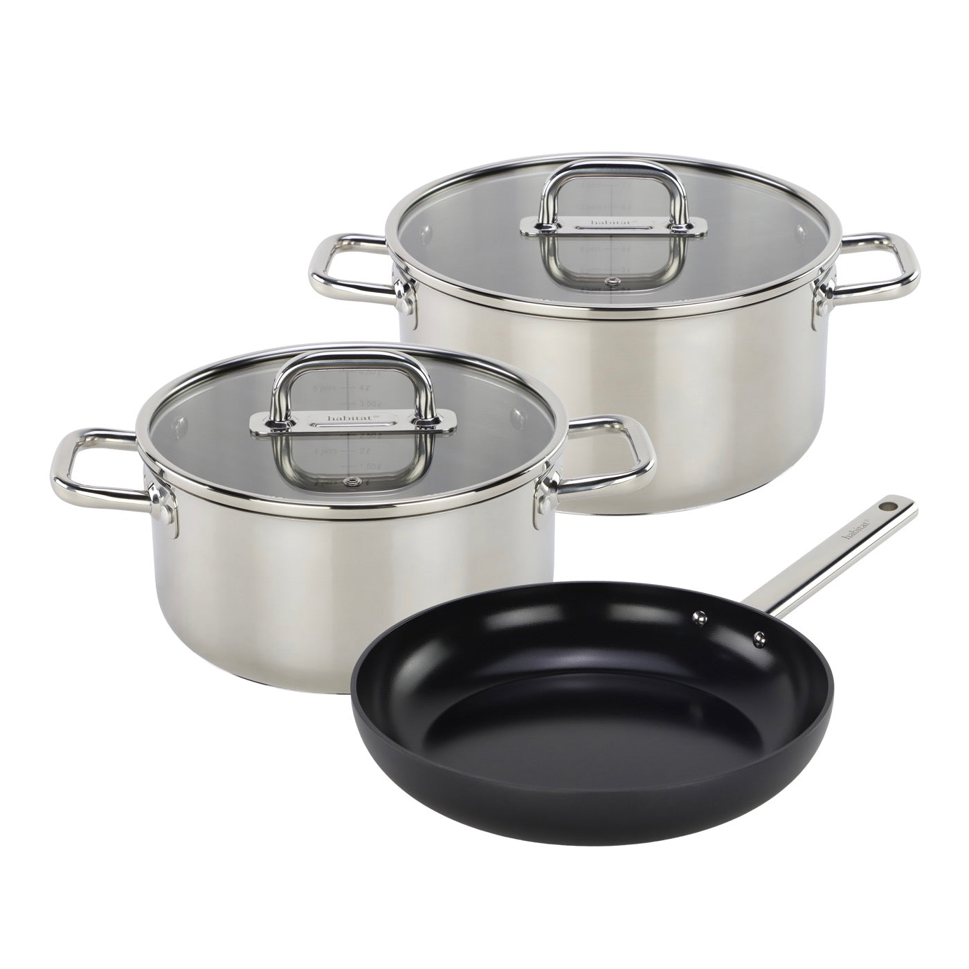 Ambre - Set De 5 Pièces En Inox/Alu - Argenté/Noir