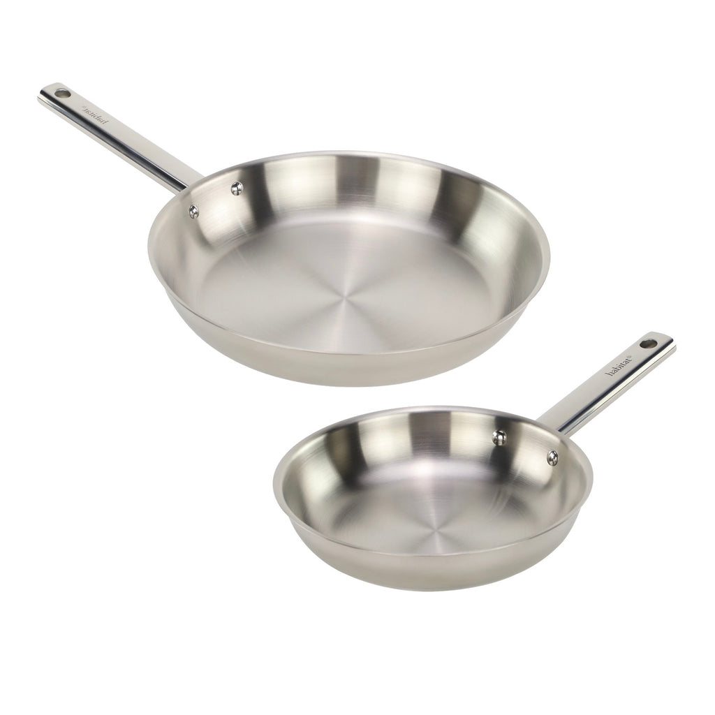 Horizon - Set De 2 Poeles Inox - 20/28Cm - Argenté
