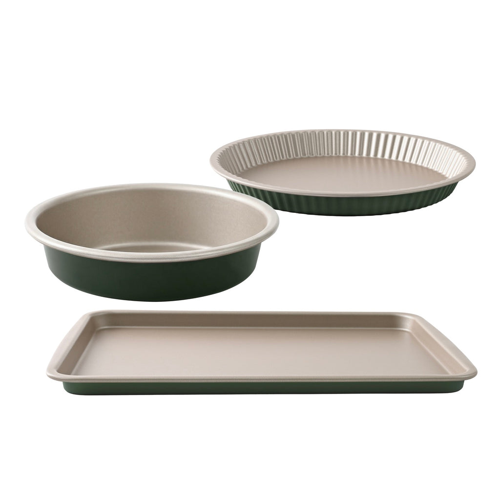 Aloe - Set Pâtisseries 3 Pièces - Champagne/Vert