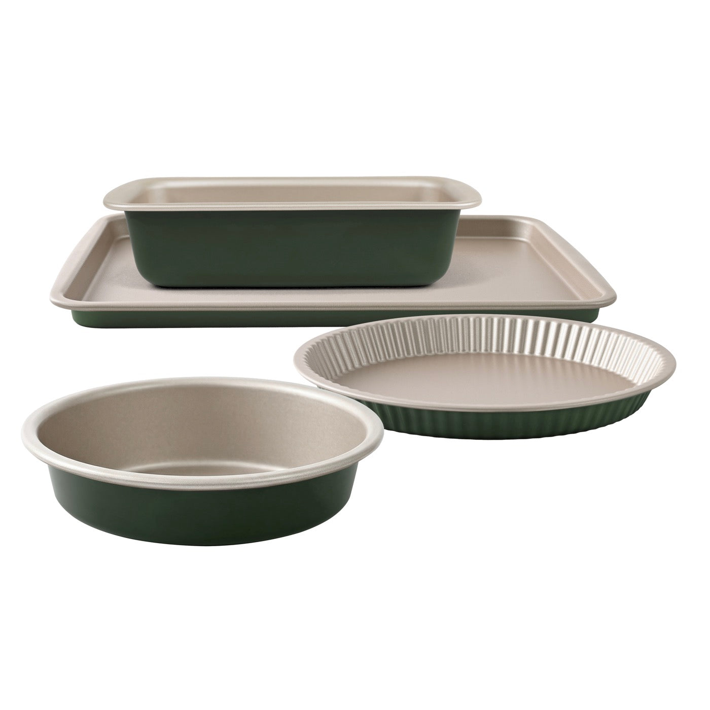 Aloe - Set Pâtisseries 4 Pièces - Champagne/Vert