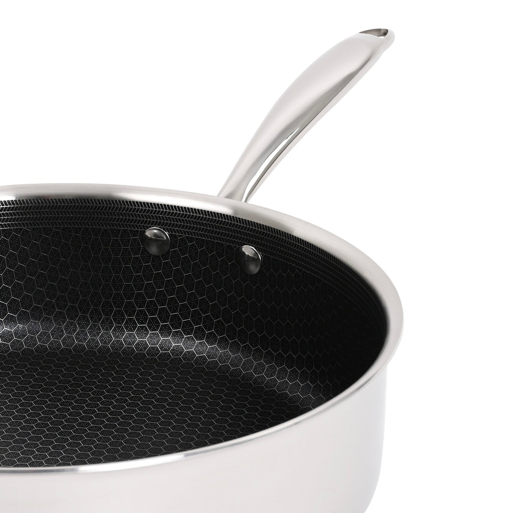 Hera - Sauteuse Triplex Antiadhésive - 28x8Cm - Noir/Argenté