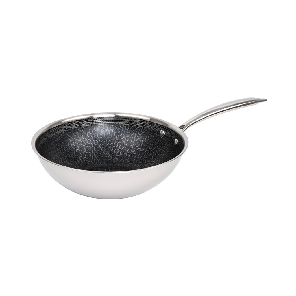 Hera - Wok Triplex Antiadhésive - Noir/Argenté - 2 Tailles