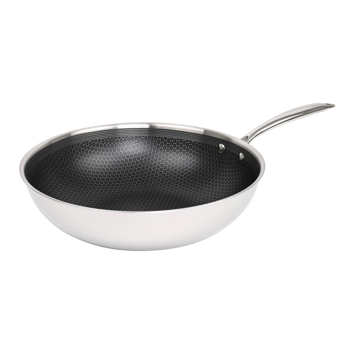 Hera - Wok Triplex Antiadhésive - Noir/Argenté - 2 Tailles