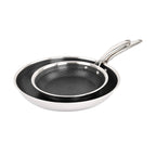 Hera - Set De 2 Poêles Triplex Antiadhésive - 20/28Cm - Noir/Argenté