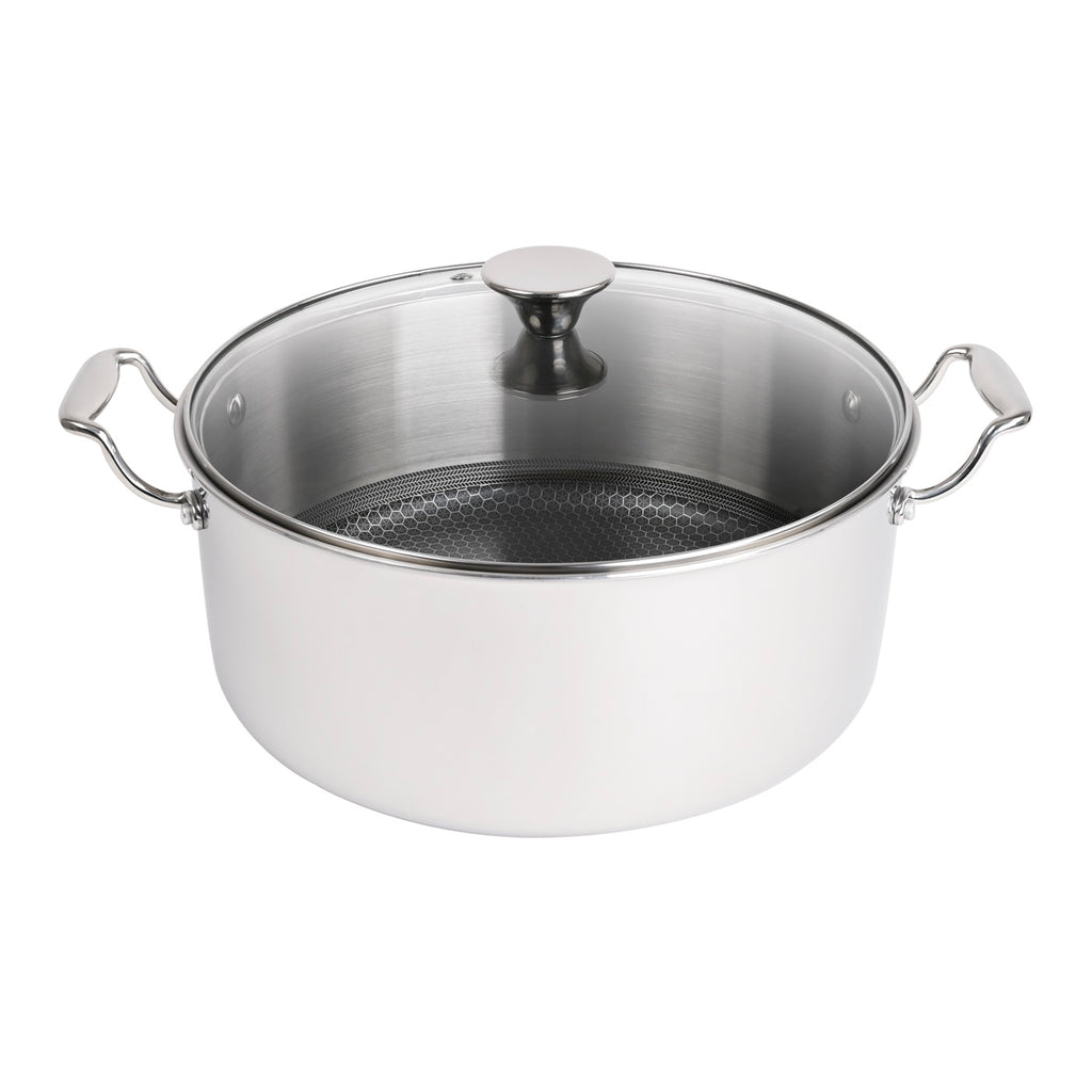 Hera - Set De 4 Pièces Triplex Antiadhésive - Poêle - 28Cm + Sauteuse - 28Cm + Faitout - 28Cm Avec Couvercle - Noir/Argenté