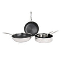 Hera - Set De 4 Pièces Triplex Antiadhésive - Casserole - 16Cm + Poêle - 28Cm + Sauteuse - 28Cm + Wok - 32Cm - Noir/Argenté