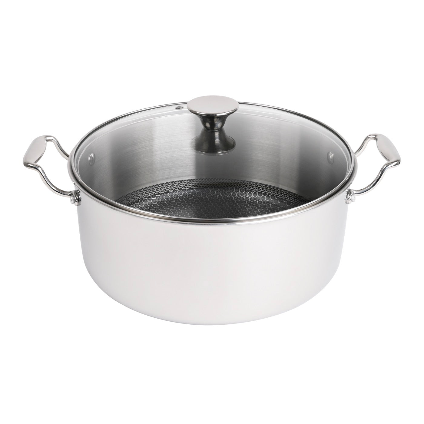 Hera - Set De 7 Pièces Triplex Antiadhésive - Casserole - 16Cm + Poêle - 24Cm + Poêle - 28Cm + Sauteuse - 28Cm + Wok - 32Cm + Faitout - 28Cm Avec Couvercle - Noir/Argenté