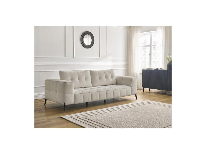 Canapé Droit Fixe 3 Places - Anis - Tissu Texturé