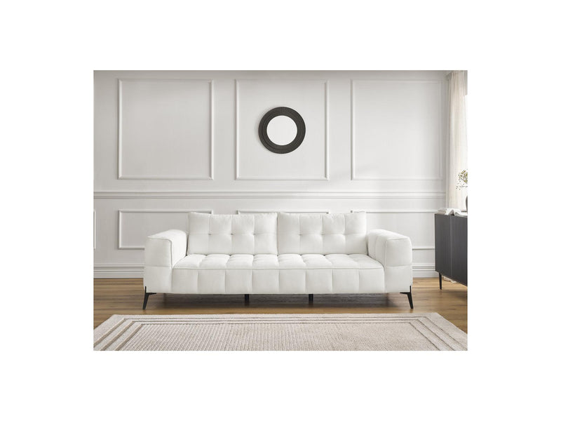 Canapé Droit Fixe 3 Places - Anis - Tissu Texturé