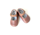 Chaussons Bébé Souples Antidérapants Fille À Boucle Mini-Alice - Cuir Vieux Rose - Fille