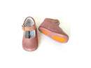 Chaussons Bébé Souples Antidérapants Fille À Boucle Mini-Alice - Cuir Vieux Rose - Fille