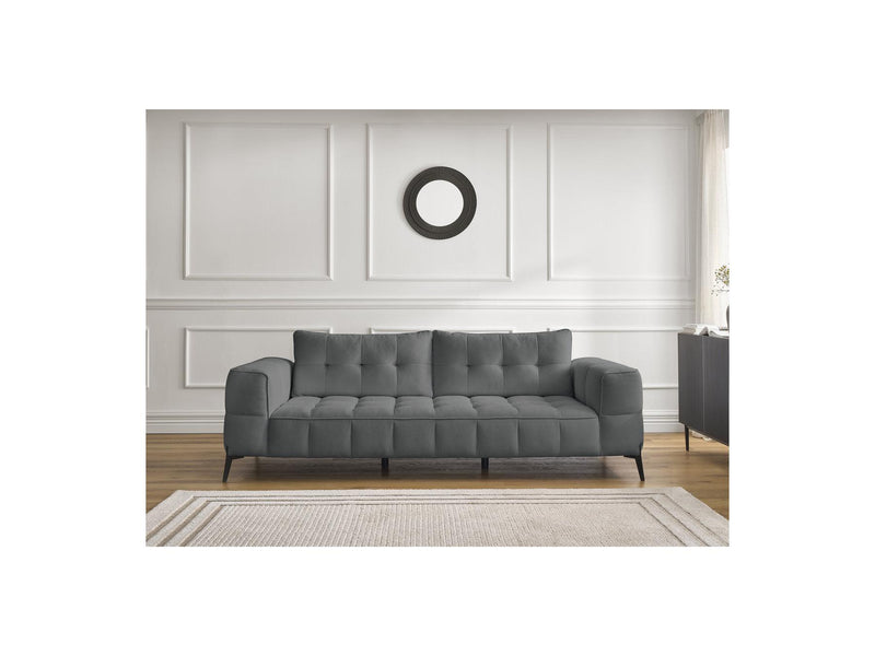 Canapé Droit Fixe 3 Places - Anis - Tissu Texturé