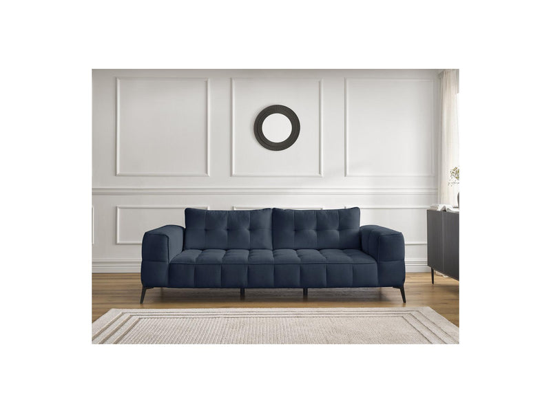 Canapé Droit Fixe 3 Places - Anis - Tissu Texturé