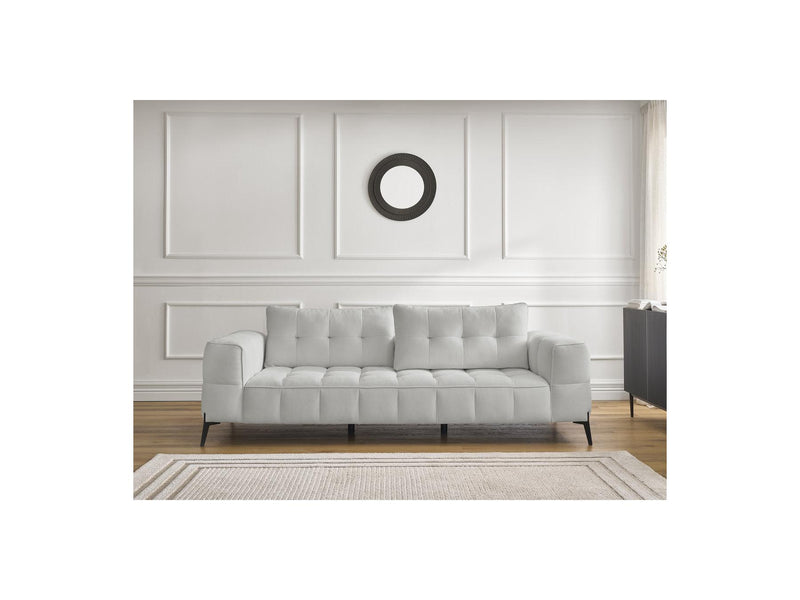 Canapé Droit Fixe 3 Places - Anis - Tissu Texturé