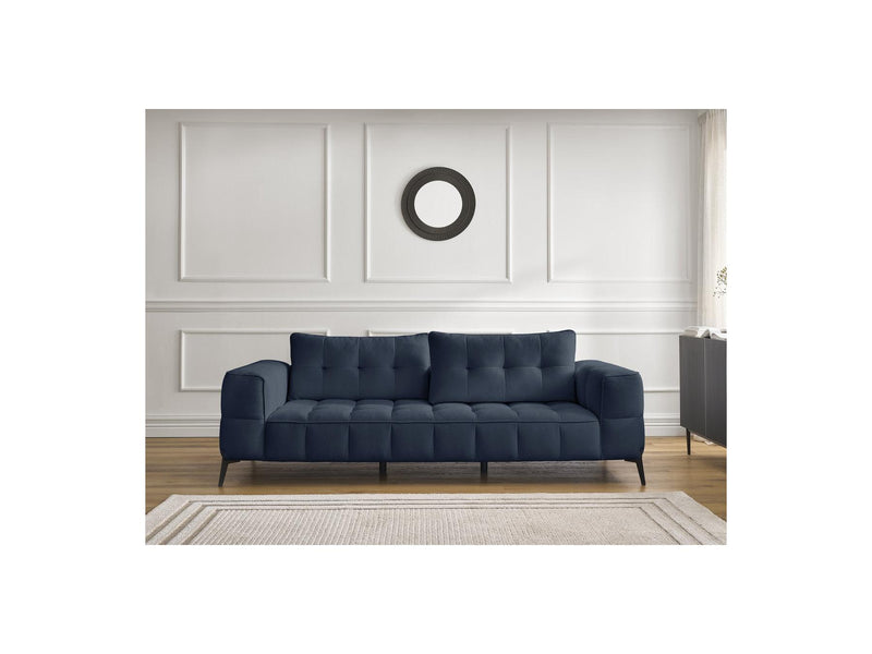 Canapé Droit Fixe 3 Places - Anis - Tissu Texturé