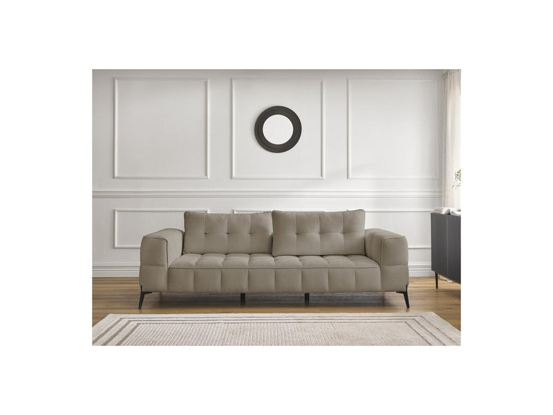 Canapé Droit Fixe 3 Places - Anis - Tissu Texturé