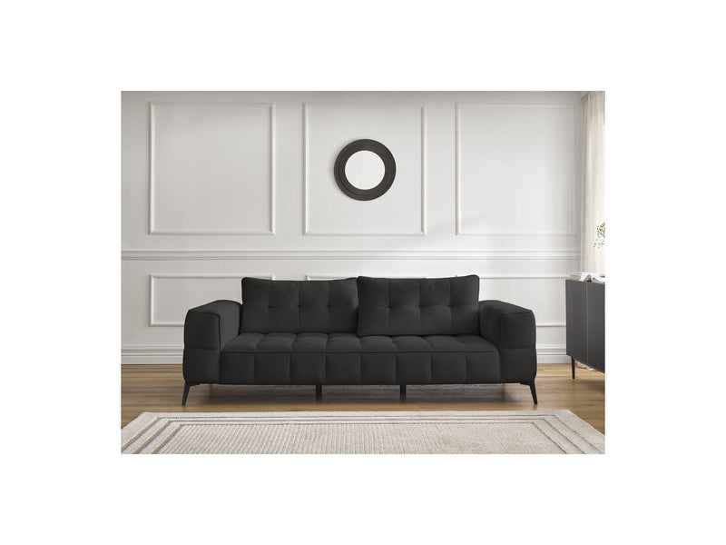 Canapé Droit Fixe 3 Places - Anis - Tissu Texturé