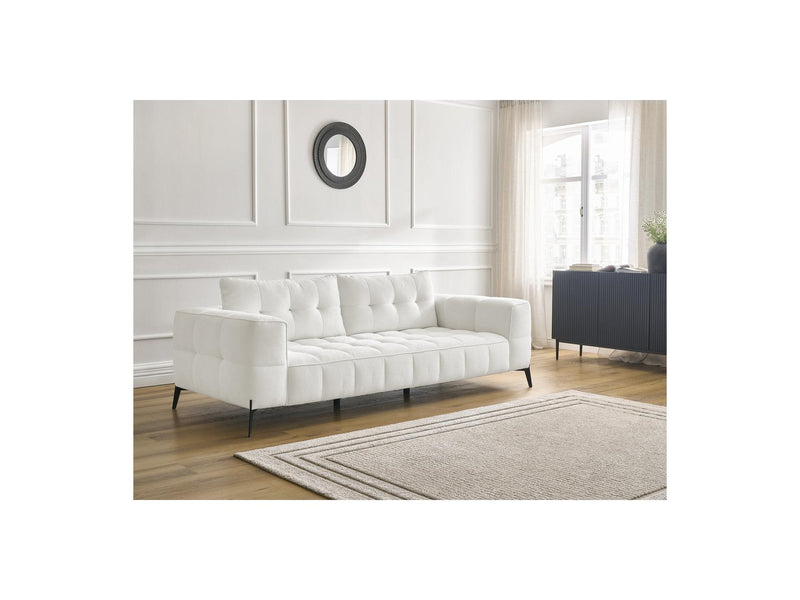 Canapé Droit Fixe 3 Places - Anis - Tissu Texturé