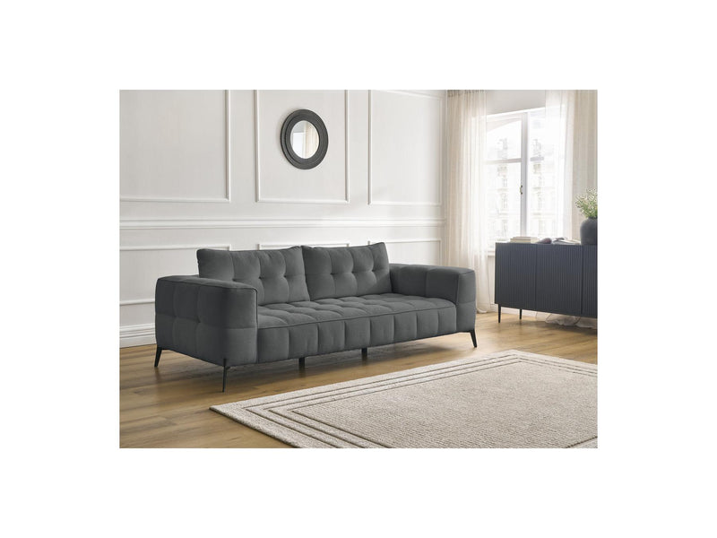 Canapé Droit Fixe 3 Places - Anis - Tissu Texturé