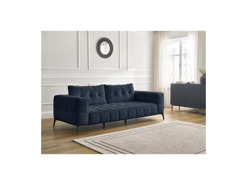 Canapé Droit Fixe 3 Places - Anis - Tissu Texturé