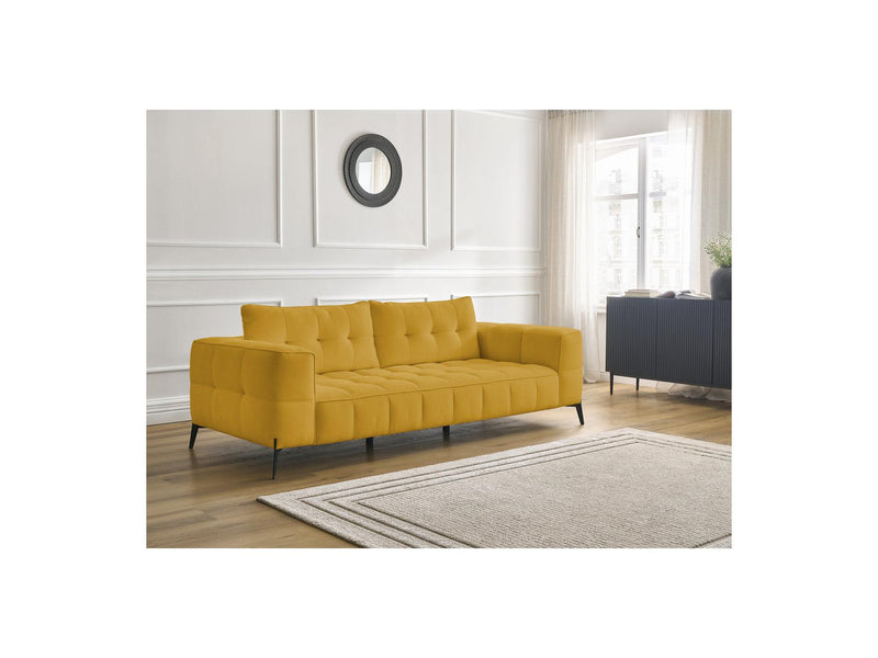 Canapé Droit Fixe 3 Places - Anis - Tissu Texturé