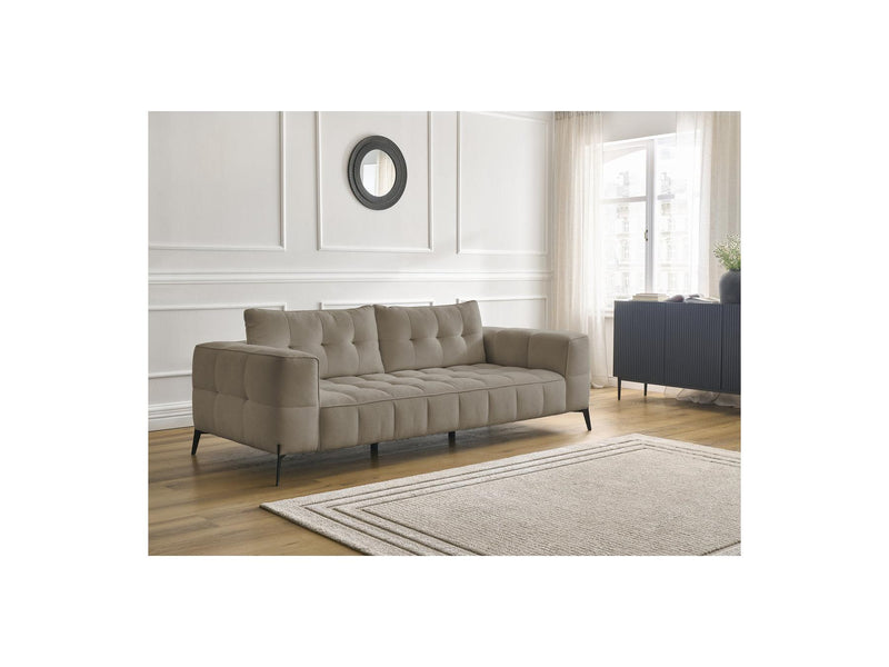 Canapé Droit Fixe 3 Places - Anis - Tissu Texturé