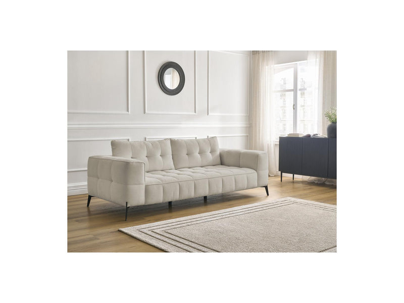 Canapé Droit Fixe 3 Places - Anis - Tissu Texturé