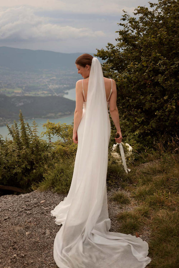 Long Chiffon Veil